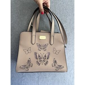 Kate Landry Butterfly Crossbody Handbag Pink Lavender Cutout Bag Purse EUC